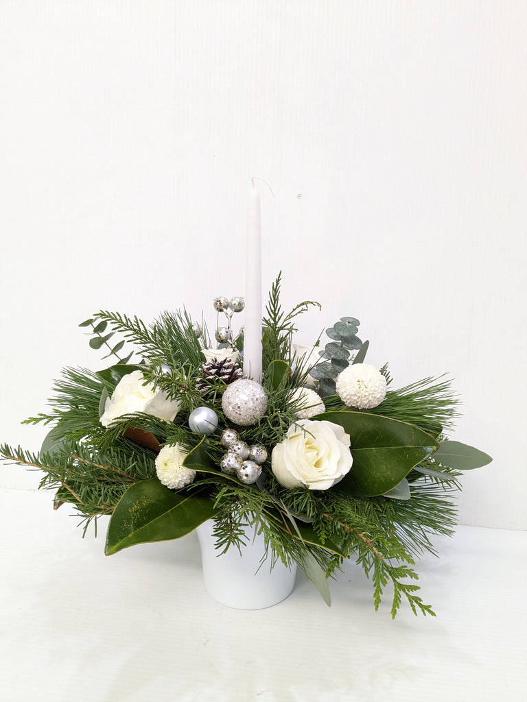 Sweet Holiday Centrepiece (With Candle) - Beaudry Flowers
