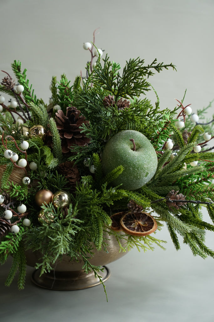 Artificial/Faux Holiday Apples & Berries Centrepiece - Beaudry Flowers