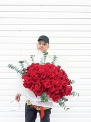 100 Premium Red Roses - Beaudry Flowers