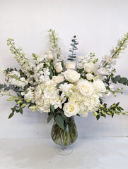 Clouds of White Vase Arrangement - Beaudry Flowers